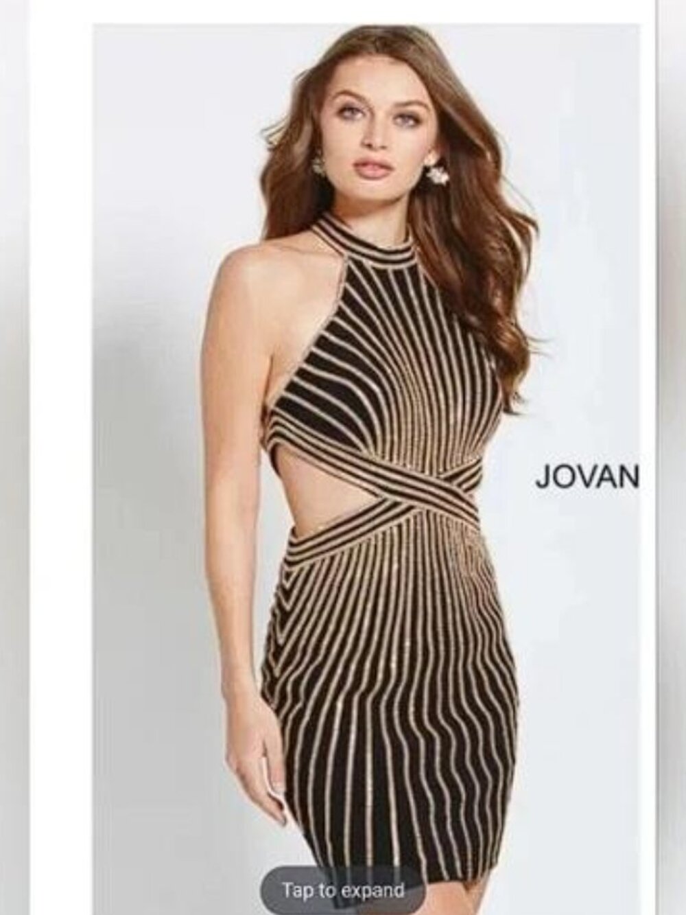 JVN BY JOVANI Women's Cutout Waist Short Party Dress Size 8 in Black
